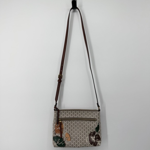 Fossil Handbags - Fossil Fiona Crossbody‎ Bag Purse Satchel Brown Cream Floral Boho